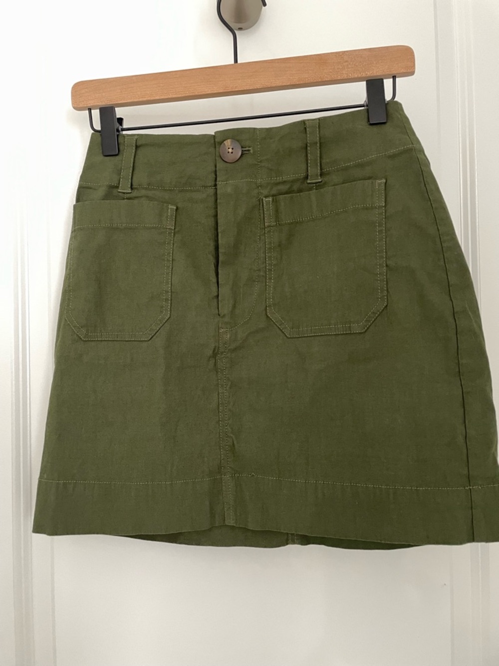 Anthropologie Colette Skirt Maeve Mini Edition Olive Green Utility Casual. 22 - Picture 2 of 8